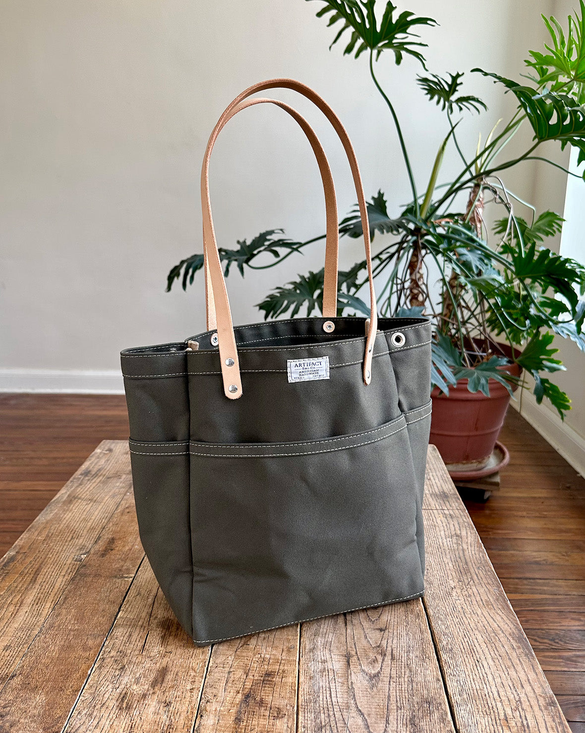 Canvas & Leather Day Tote | ARTIFACT | Handmade in Omaha, NE