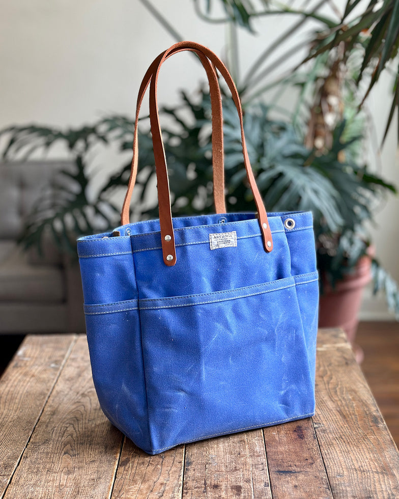 Knitting & Crochet Project Tote Bag in Waxed Canvas
