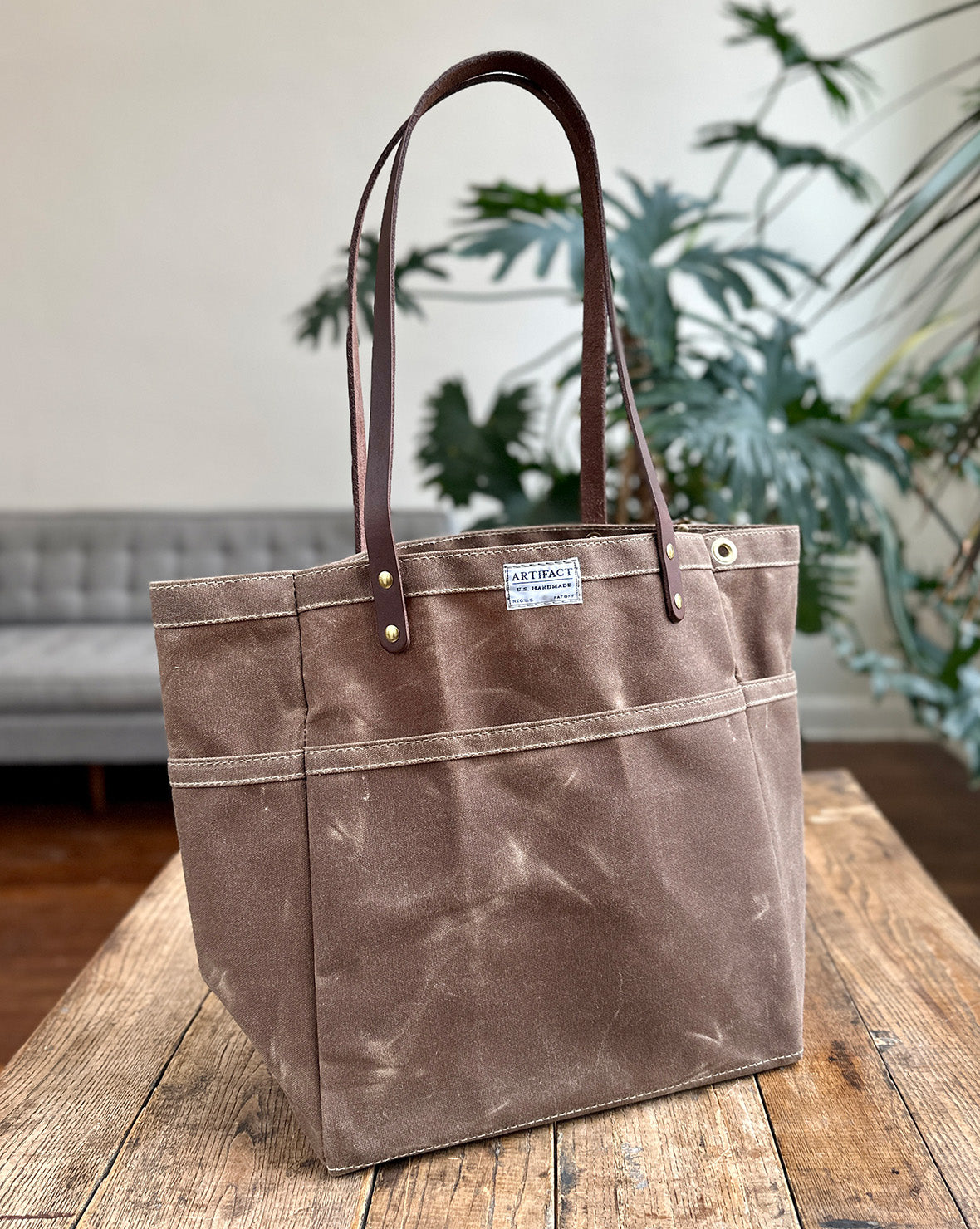 Wax Canvas & Leather Day Tote | ARTIFACT | Made in USA