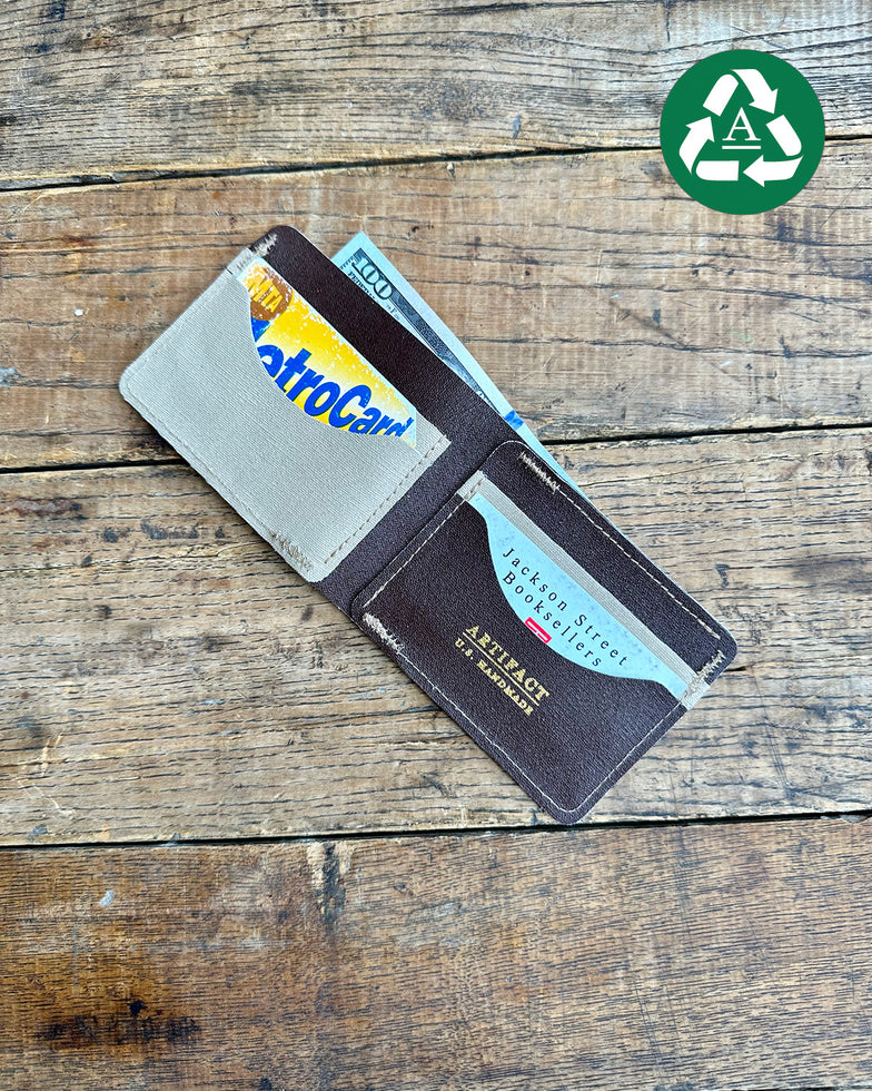 Bifold Wallet in Upcycled Antique Awning Canvas - SALE