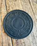 Vintage Laurel Wreath Leather Coaster Set - SALE