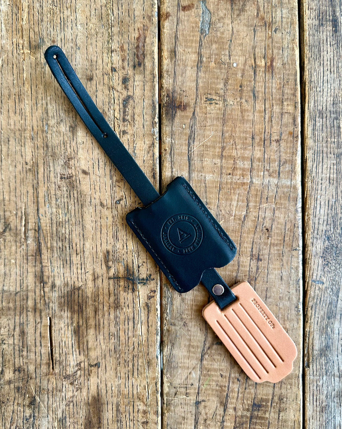 Luggage ID Tag in Full Grain Leather | ARTIFACT | Handmade in USA