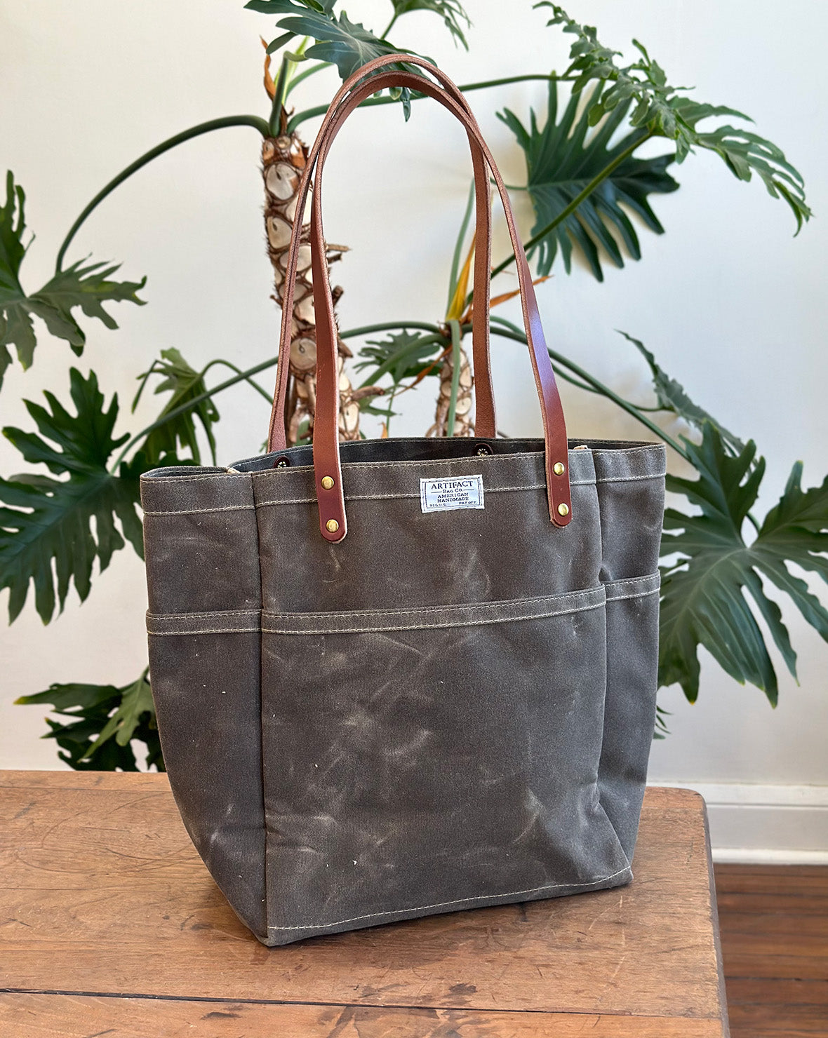 Wax Canvas & Leather Day Tote, ARTIFACT