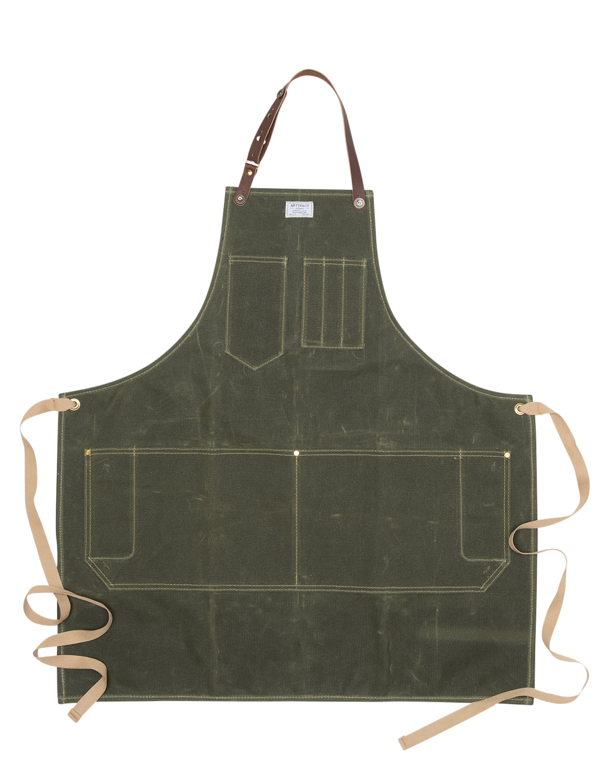 Workshop Apron w/ Removable Leather Strap in Cone Mills Denim