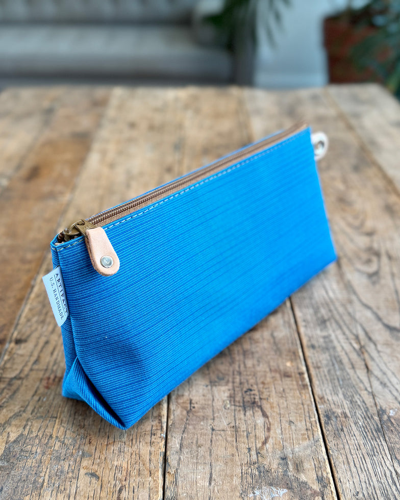Zip Pouch in Upcycled Vintage Awning