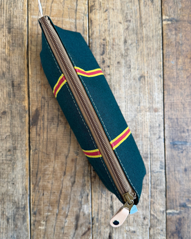 Zip Pouch in Green Repp Stripe