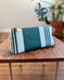 Zip Pouch in Vintage Upcycled Awning - Pine Stripe