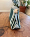 Zip Pouch in Vintage Upcycled Awning - Pine Stripe