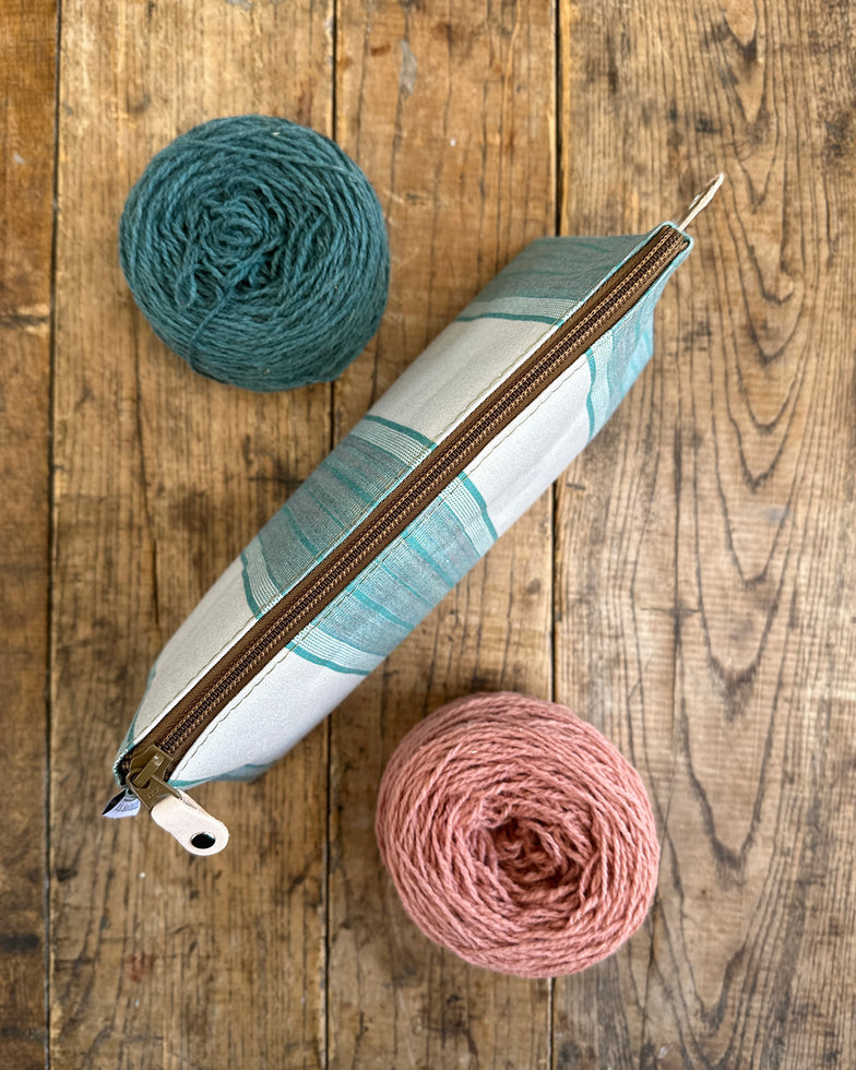 Knitting & Crochet Zip Pouch - Upcycled Awning