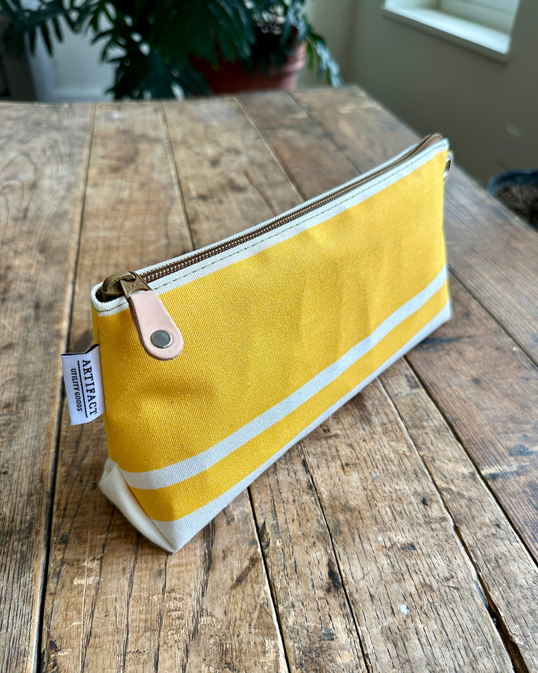 Zip Pouch in Upcycled Vintage Awning