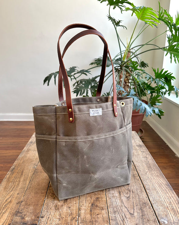 Wax Canvas Leather Day Tote ARTIFACT Made in USA