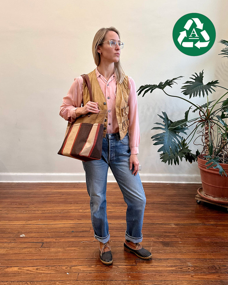 Day Tote w/ Upcycled Vintage Materials