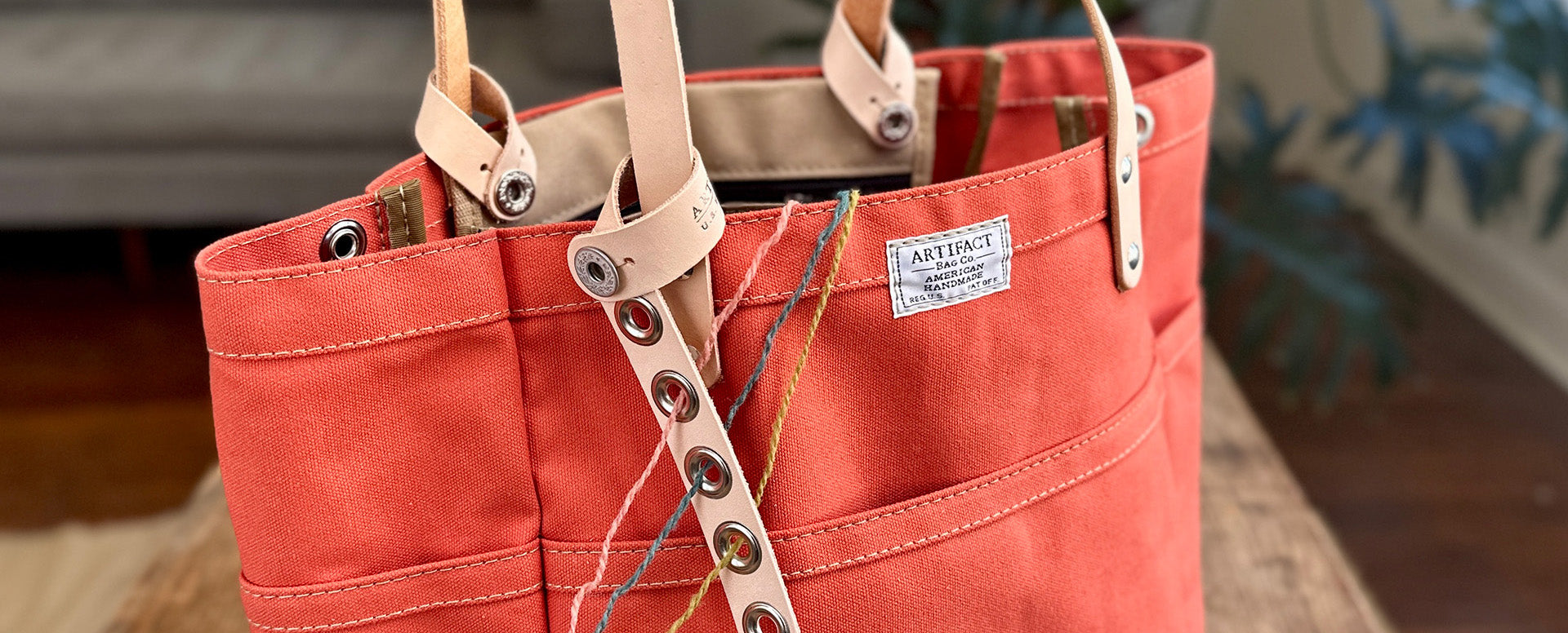 No.103 Knitting Project Bag in Papaya