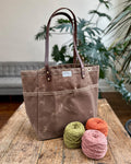 Knitting & Crochet Project Tote Bag in Waxed Canvas