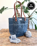 Knitting & Crochet Project Tote Bag in Waxed Canvas