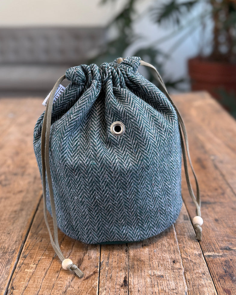 Skein Sack in Upcycled Herringbone Wool