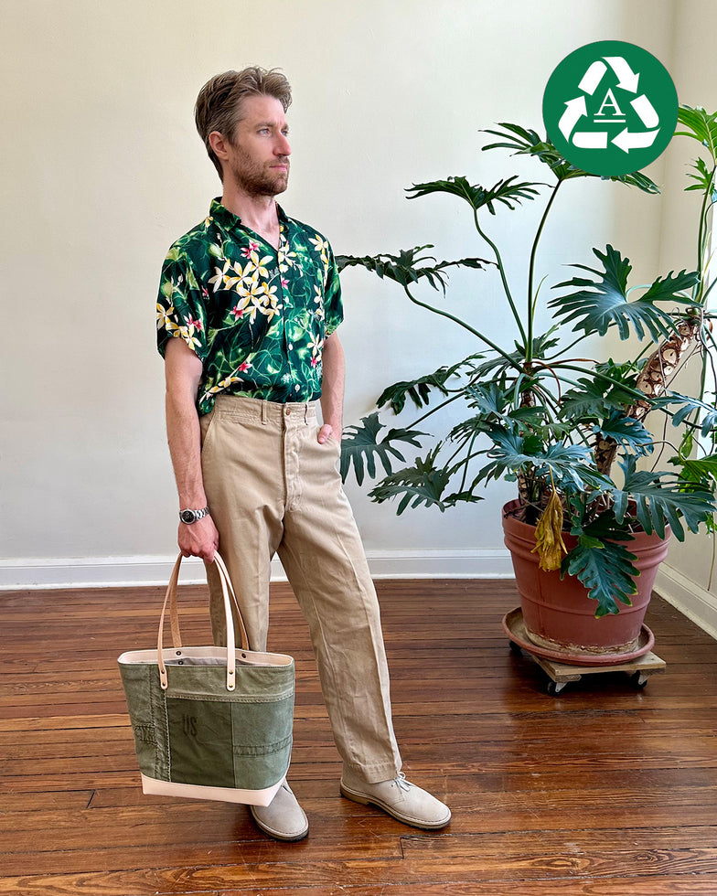 Tote in Upcycled Vintage WWII Shelter Half
