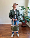 Tote in Upcycled Vintage WWII Shelter Half