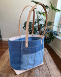 No. 002 / 003 Upcycled Tote in Vintage Denim Patchwork - SALE