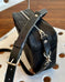 Leather Crossbody Handbag: Black