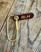 Leather Key Carabiner w/ Monogram