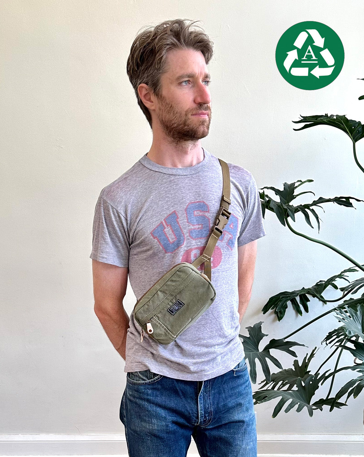 PORTER × VAINL ARCHIVE FUNNY PACK-C Hip Pack / Fanny Pack in Vintage Upcycled WWII Shelter Half