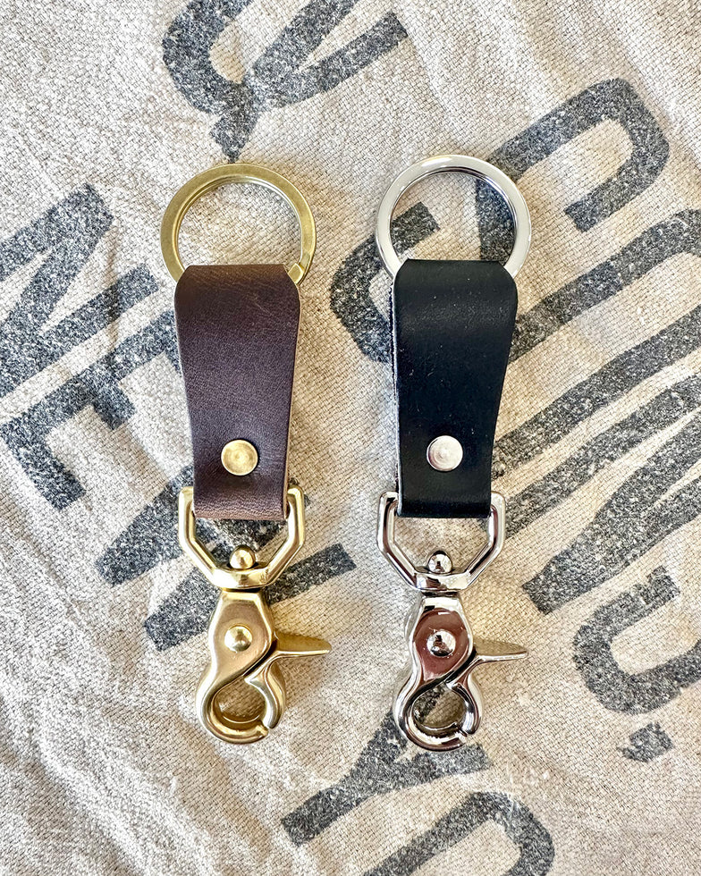 thumbnail image 2 of Stitched Leather Key Fob – Packard Hex Style Keychain, Handmade Look (IN HOUSE KF161) 2 of 5
