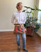 Upcycled Waist Apron in Twill & Denim Stripe