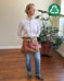 Upcycled Waist Apron in Twill & Denim Stripe