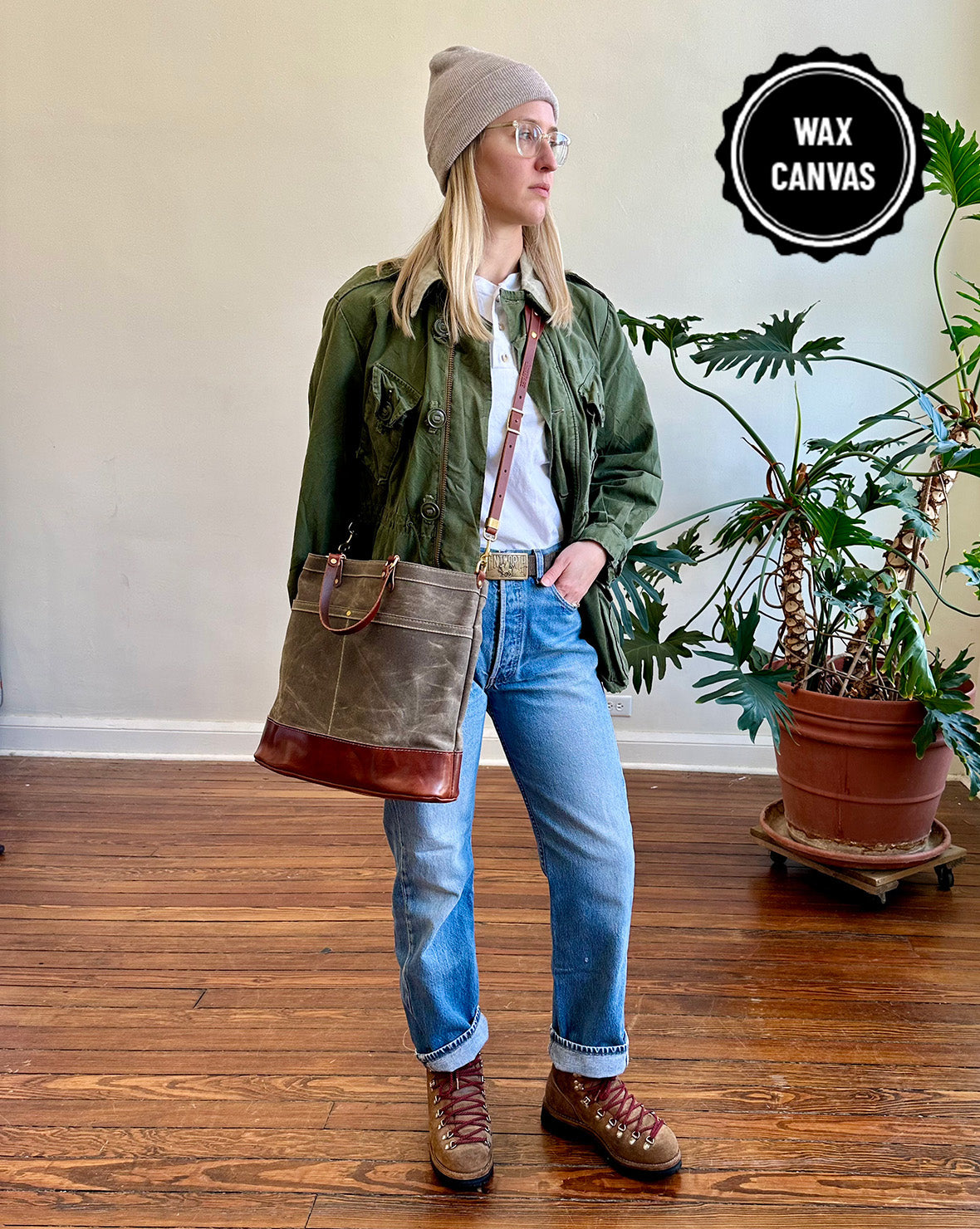 Wax Canvas & Leather Crossbody Shoulder Bag | ARTIFACT