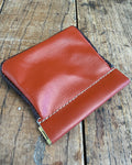 Squeeze Pouch in Up-Cycled Antique Awning - Pumpkin Spice