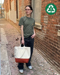 Market Tote in Organic Canvas & Upcycled Awning - SALE