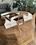Market Tote in Waxed Canvas & Upcycled Awning