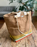 Market Tote in Waxed Canvas & Upcycled Awning