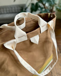 Market Tote in Waxed Canvas & Upcycled Awning