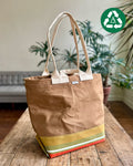 Market Tote in Waxed Canvas & Upcycled Awning