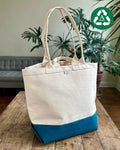 Market Tote in Organic Canvas & Upcycled Awning - SALE