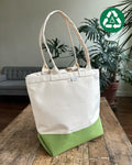 Market Tote in Organic Canvas & Upcycled Awning - SALE