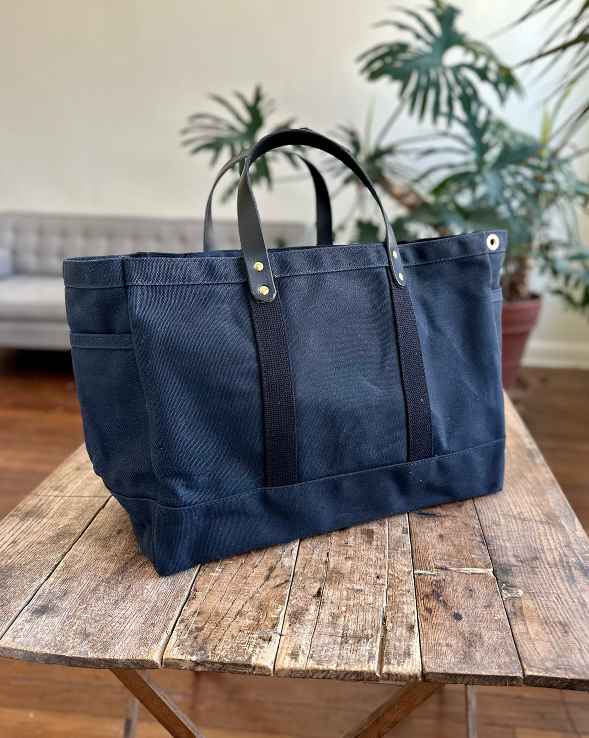 Utility Tote in Wax Canvas & Leather | ARTIFACT | Handmade