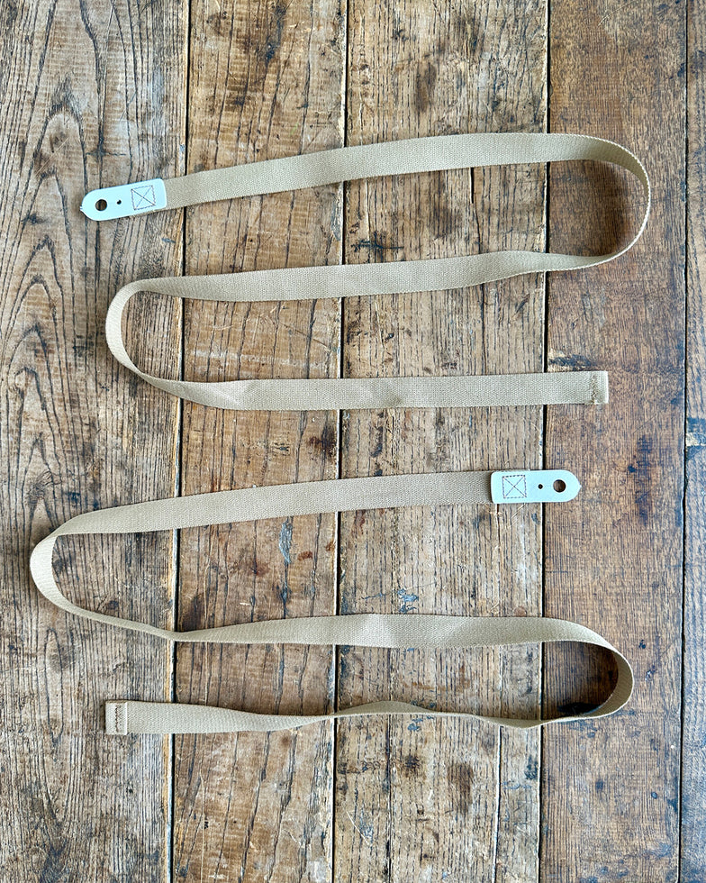 Waist Straps - Tan Cotton w/ White PVC (vegan)