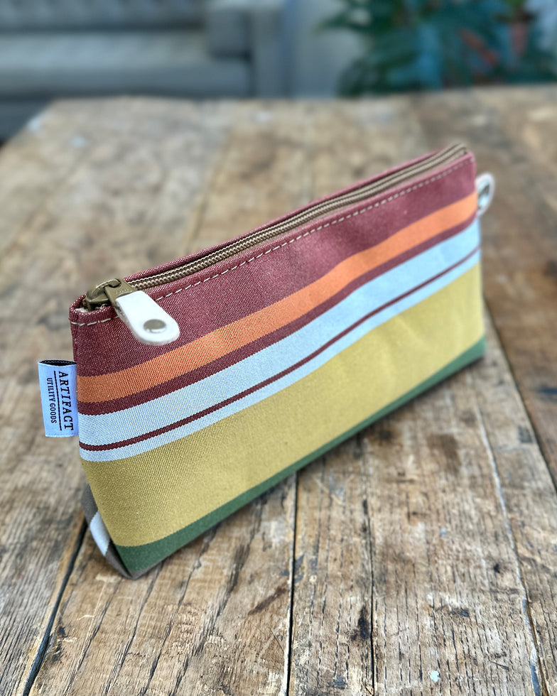 Zip Pouch in Upcycled Vintage Awning