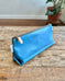 Zip Pouch in Upcycled Rubberized Vintage Awning - Blue