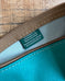 Zip Pouch in Upcycled Vintage Awning Canvas - Teal