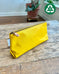 Zip Pouch in Upcycled Vintage Awning Canvas - Yellow