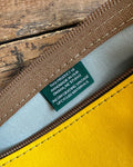 Zip Pouch in Upcycled Vintage Awning Canvas - Yellow