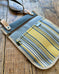 Slim Crossbody & Tote Organizer in Upcycled Awning - Steel