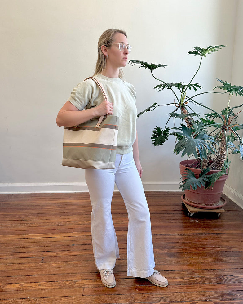 Upcycled Awning Tote -  Sea Foam