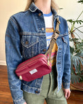Hip Pack in Upcycled Vintage Rubberized Canvas Rhubarb - SALE