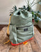 Drawstring Backpack in Military Flight Jacket Satin