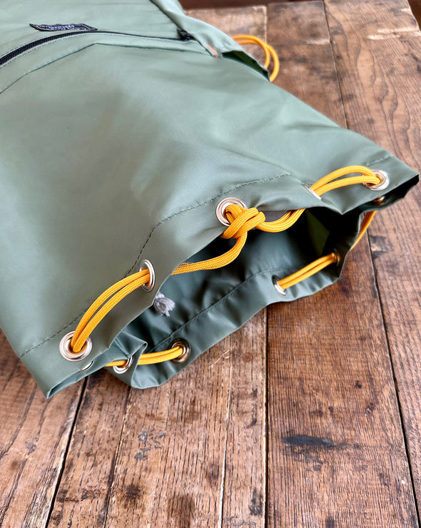 【COLOR iN ID】army string backpack Drawstring Cinch Backpack in Military Flight Jacket Satin